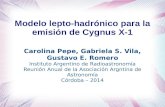 Modelo lepto-hadrónico para la emisión de Cygnus X-1 Carolina Pepe, Gabriela S. Vila, Gustavo E. Romero Instituto Argentino de Radioastronomía Reunión.