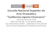 Escuela Nacional Superior de Arte Dramático “Guillermo Ugarte Chamorro” DS 25 de enero de 1946 RDN No.939-INC -11 de agosto 2000k, Ley Universitaria 30220.