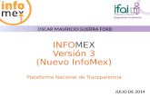 INFOMEX Versión 3 (Nuevo InfoMex) Plataforma Nacional de Transparencia O SCAR M AURICIO G UERRA F ORD J ULIO DE 2014.