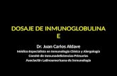 DOSAJE DE INMUNOGLOBULINA E Dr. Juan Carlos Aldave Médico Especialista en Inmunología Clínica y Alergología Comité de Inmunodeficiencias Primarias Asociación.