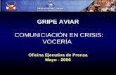 Oficina Ejecutiva de Prensa-2006 GRIPE AVIAR COMUNICIACIÓN EN CRISIS: VOCERÍA Oficina Ejecutiva de Prensa Mayo - 2006.