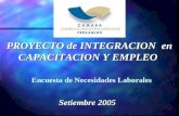 PROYECTO de INTEGRACION en CAPACITACION Y EMPLEO Setiembre 2005 Encuesta de Necesidades Laborales.