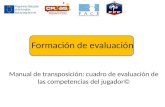 Formación de evaluación Manual de transposición: cuadro de evaluación de las competencias del jugador©