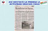 ASÍ DESTACÓ LA PRENSA LA ACTIVIDAD GRACIAS CHILE.