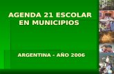 AGENDA 21 ESCOLAR EN MUNICIPIOS ARGENTINA - AÑO 2006.