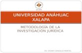 METODOLOGÍA DE LA INVESTIGACIÓN JURÍDICA UNIVERSIDAD ANÁHUAC XALAPA DR. CROSBY GONZALEZ MONTIEL.
