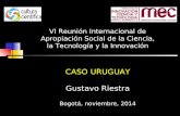 CASO URUGUAY Gustavo Riestra Bogotá, noviembre, 2014 VI Reunión Internacional de Apropiación Social de la Ciencia, la Tecnología y la Innovación.