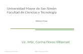 Objetos y Clases Lic. MSc. Corina Flores Villarroel Universidad Mayor de San Simón Facultad de Ciencias y Tecnología Corina Flores VillarroelUMSS - Programa.