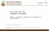 El reto de la Competitividad México: ¿potencia alimentaria o impotencia dependiente? Lic. Raúl Urteaga Trani Coordinador General de Asuntos Internacionales.