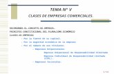 1/14 TEMA N° V CLASES DE EMPRESAS COMERCIALES. RECORDANDO EL CONCEPTO DE EMPRESA. PRINCIPIO CONSTITUCIONAL DEL PLURALISMO ECONÓMICO CLASES DE EMPRESAS.