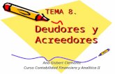 TEMA 8. Deudores y Acreedores Ana Gisbert Clemente Curso Contabilidad Financiera y Analítica II.