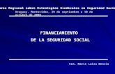 FINANCIAMIENTO DE LA SEGURIDAD SOCIAL Curso Regional sobre Estrategias Sindicales en Seguridad Social Uruguay, Montevideo, 29 de septiembre a 10 de octubre.
