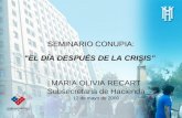1 SEMINARIO CONUPIA: "EL DÍA DESPUÉS DE LA CRISIS” MARIA OLIVIA RECART Subsecretaria de Hacienda 12 de mayo de 2009.