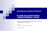 MAESTRÍA EN ALTA DIRECCIÓN PÚBLICA Tema 1: EL PAPEL DEL SECTOR PÚBLICO EN LAS SOCIEDADES ACTUALES Profesor: Dr. Javier LOSCOS FERNÁNDEZ NOVIEMBRE 2009.