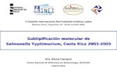 Subtipificación molecular de Salmonella Typhimurium, Costa Rica 2003-2005 Dra. Elena Campos Centro Nacional de Referencia en Bacteriología, INCIENSA COSTA.