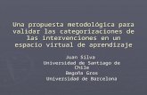 Una propuesta metodológica para validar las categorizaciones de las intervenciones en un espacio virtual de aprendizaje Juan Silva Universidad de Santiago.