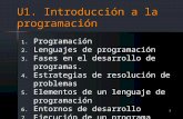 1 U1. Introducción a la programación 1.Programación 2.Lenguajes de programación 3.Fases en el desarrollo de programas. 4.Estrategias de resolución de problemas.