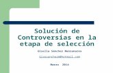 Solución de Controversias en la etapa de selección Gisella Sánchez Manzanares Gisesanchezm@hotmail.com Marzo 2014.