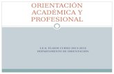 I.E.S. ÉLAIOS CURSO 2013-2014 DEPARTAMENTO DE ORIENTACIÓN ORIENTACIÓN ACADÉMICA Y PROFESIONAL.