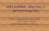 MELAMINA: efectos y determinación María Teresa Muñoz Fernández Darío Sanz Lizcano Natalia MayordomoHerranz.