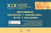 Córdoba, 22 de octubre de 2014 Prof. Francisco Zaragozá Catedrático de Farmacología Vocal Nacional de Investigación y Docencia del CGCOF MEDICAMENTOS BIOLÓGICOS.