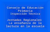 Consejo de Educación Primaria Inspección Técnica Jornadas Regionales La enseñanza de la lectura en la escuela.