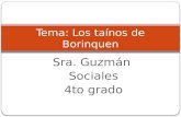 Sra. Guzmán Sociales 4to grado Tema: Los taínos de Borinquen.