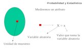 Probabilidad y Estadística X = x Unidad de muestreo Mediremos un atributo Variable aleatoria Valor que toma la variable aleatoria.