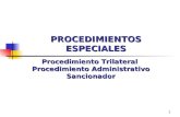 1 PROCEDIMIENTOS ESPECIALES Procedimiento Trilateral Procedimiento Administrativo Sancionador.