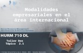 Modalidades empresariales en el área internacional Taller Dos Tópico 2.1 © Sistema Universitario Ana G. M é ndez, 2012. Derechos Reservados.