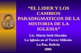 “EL LIDER Y LOS CAMBIOS PARADIGMATICOS DE LA HISTORIA DE LA IGLESIA” Lic. Mario Seth Morales La Iglesia en el Tercer Milenio La Paz, Bolivia 2002.