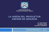 LA VISIÓN DEL PRODUCTOR ASESOR DE SEGUROS Lic. Jorge Vignolo Presidente AAPAS Consejero COPAPROSE EXPOESTRATEGAS - 2011 Asociación Argentina de Productores.