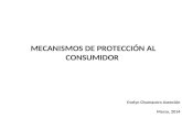 MECANISMOS DE PROTECCIÓN AL CONSUMIDOR Evelyn Chumacero Asención Marzo, 2014.