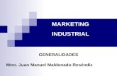 Mtro. Juan Manuel Maldonado Reséndiz MARKETING INDUSTRIAL GENERALIDADES.