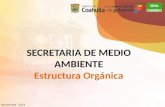 SECRETARIA DE MEDIO AMBIENTE Estructura Orgánica Noviembre 2014.