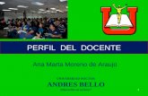 Ana Marta Moreno de Araujo UNIVERSIDAD DOCTOR ANDRES BELLO Educación en acción!! PERFIL DEL DOCENTE 1.