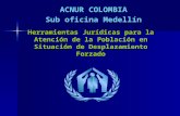 Herramientas Jurídicas para la Atención de la Población en Situación de Desplazamiento Forzado ACNUR COLOMBIA Sub oficina Medellín.