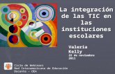 La integración de las TIC en las instituciones escolares Valeria Kelly 22 de noviembre 2011 Ciclo de Webinars Red Interamericana de Educación Docente –