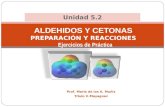 Unidad 5.2 ALDEHIDOS Y CETONAS PREPARACIÓN Y REACCIONES Prof. María de los A. Muñiz Título V-Mayagüez Ejercicios de Práctica.