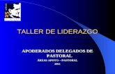 TALLER DE LIDERAZGO APODERADOS DELEGADOS DE PASTORAL ÁREAS APOYO – PASTORAL 2011.