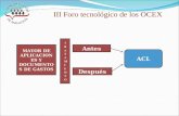 III Foro tecnológico de los OCEX MAYOR DE APLICACIONES Y DOCUMENTOS DE GASTOS Antes Después ACL.