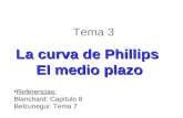 Tema 3 La curva de Phillips El medio plazo Referencias: Blanchard: Capítulo 8 Belzunegui: Tema 7.