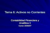Tema 6: Activos no Corrientes Contabilidad Financiera y Analítica II Curso 2006/07.