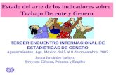 Estado del arte de los indicadores sobre Trabajo Decente y Genero TERCER ENCUENTRO INTERNACIONAL DE ESTADÍSTICAS DE GÉNERO Aguascalientes, Ags. México.
