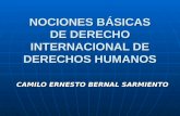 NOCIONES BÁSICAS DE DERECHO INTERNACIONAL DE DERECHOS HUMANOS CAMILO ERNESTO BERNAL SARMIENTO.