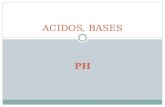 PH ACIDOS, BASES. ACIDOS, BASES, PH La química ácido base tiene un papel muy importante en nuestro organismo. Ej: ácidos: Ejercicio: ácido láctico (subproducto.