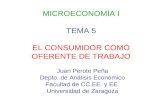 Tema 5 El consumidor como oferente de trabajo MICROECONOMÍA I TEMA 5 EL CONSUMIDOR COMO OFERENTE DE TRABAJO Juan Perote Peña Depto. de Análisis Económico.
