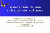 Relator: Juan Bravo C. Doctor por la Universidad de Lleida Director Evolución, Centro de Estudios Avanzados  Modelación de una solución.