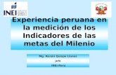 Experiencia peruana en la medición de los Indicadores de las metas del Milenio Mg. Renán Quispe Llanos Jefe INEI-Perú.