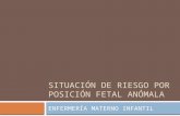 SITUACIÓN DE RIESGO POR POSICIÓN FETAL ANÓMALA ENFERMERÍA MATERNO INFANTIL.